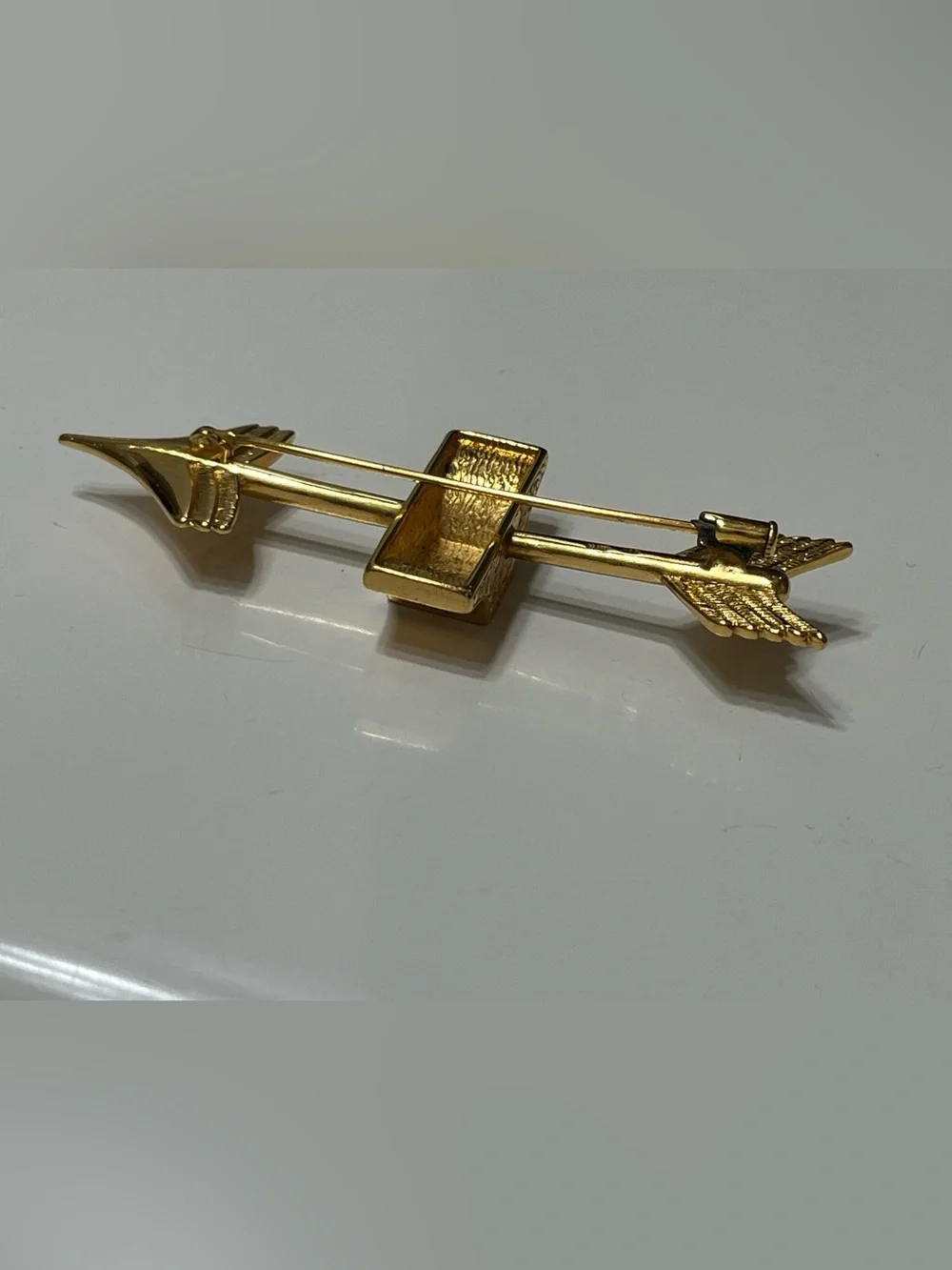 Signed AWR Designer Gold-tone Arrow Tie Bar/Pin